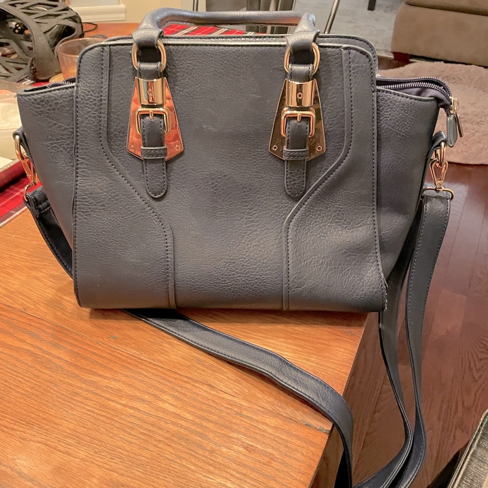 Navy blue buckle purse